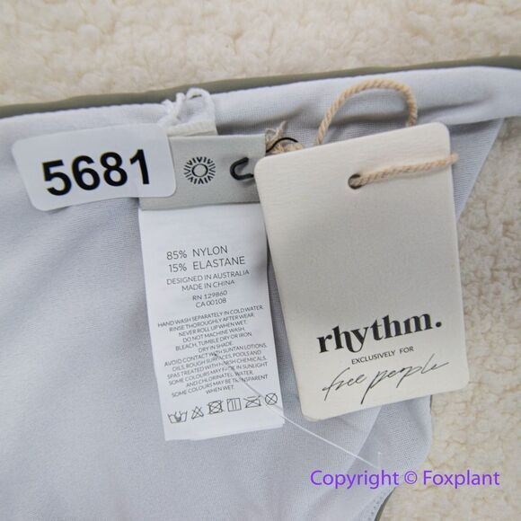 NEW Rhythm.X Free People Paisley Hi String Bikini Bottoms size L  in‎ army - Picture 14 of 14